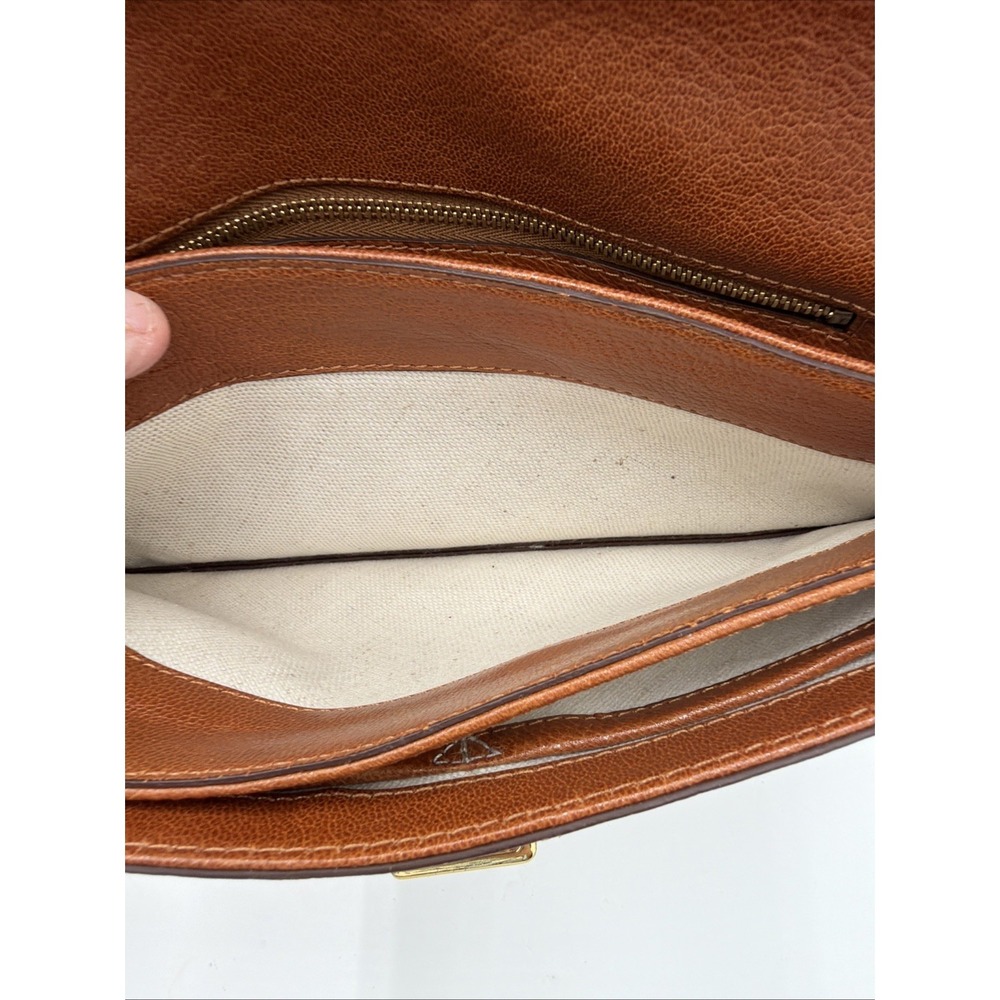 Michael Kors Genuine Leather Rectangular Med Sz Shoulder Bag Brown Gold Dust Bag - Picture 12 of 16